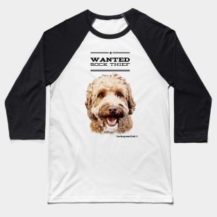 Cockapoo / Doodle Dog Sock Thief Baseball T-Shirt